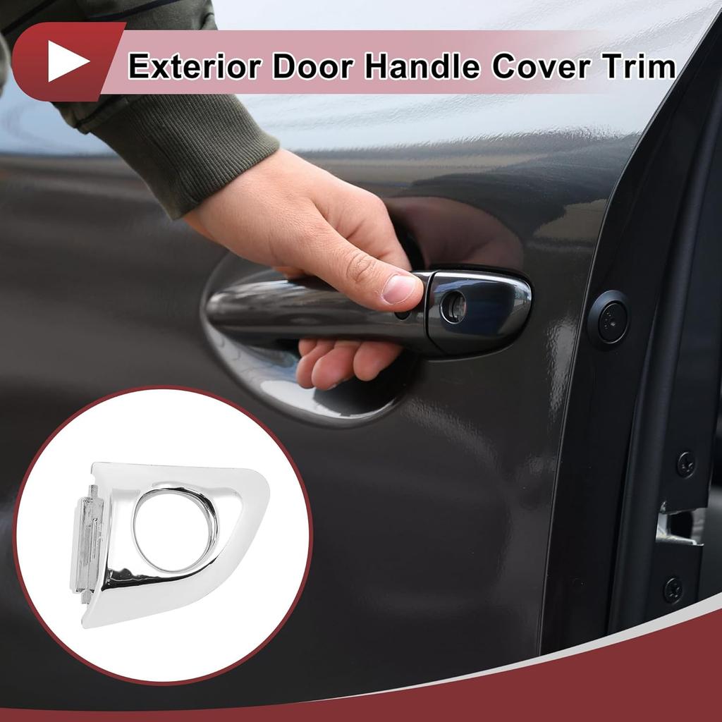 Front Left Exterior Door Handle Cover for Hyundai Elantra 2017-2020 Door Handle Cover No.82652F2020 Silver Tone ABS