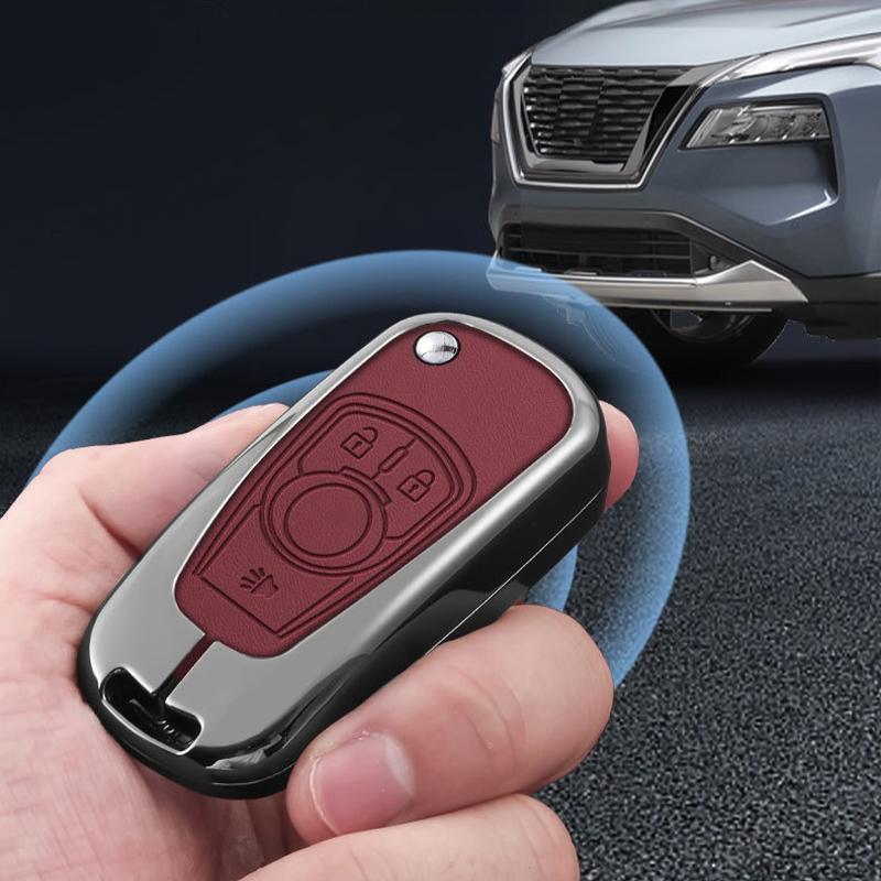 Car Key Case Cover Protective Shell for Chevrolet Chevy Malibu Camaro Cruze Traverse Spark Equinox Sonic Volt Leather Keychain