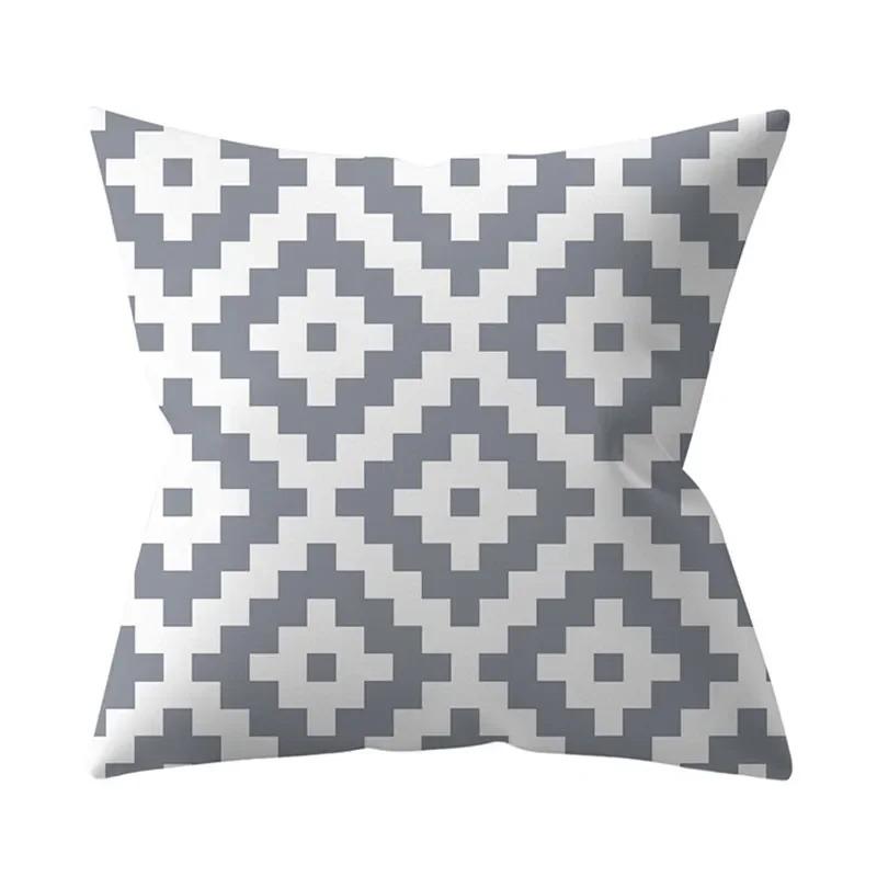 Home Decor Geometric Patterns Digital Printed Pillow Covers Pattern Cushion Cover Suitable for Sofa Bedroom Car Pillow Cover