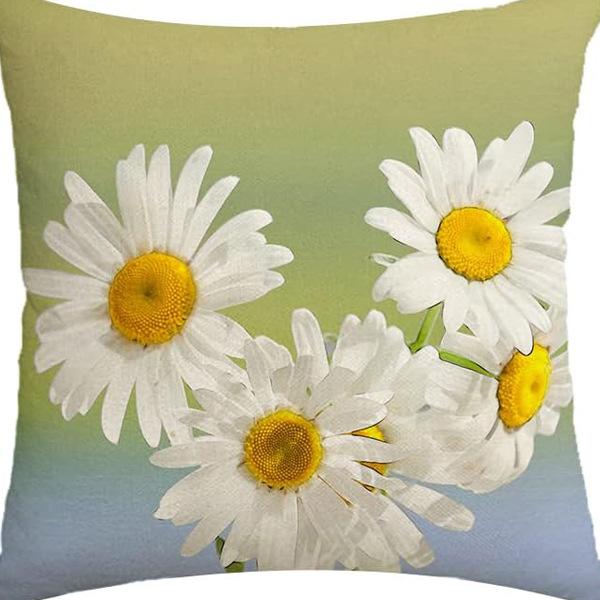 Spring and Summer New Flower Daisy Pillowcase Home Decoration Living Room Sofa Car Pillow Cushion