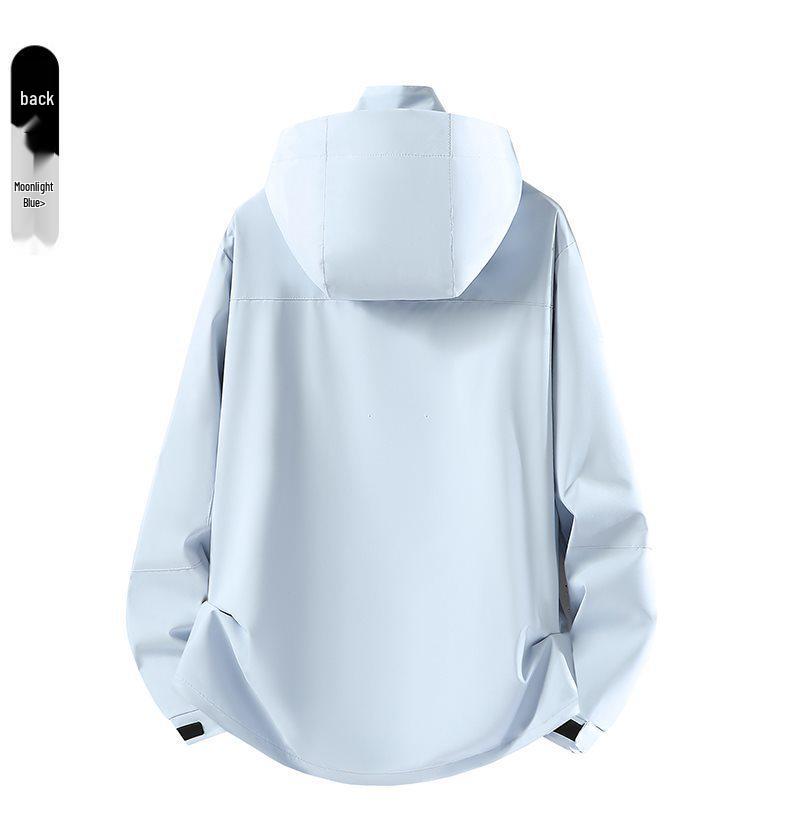 Spring Outdoor Sports Single-Breasted Casual Jacket - Versatile, Three-Proof, Solid Color Design for Couples