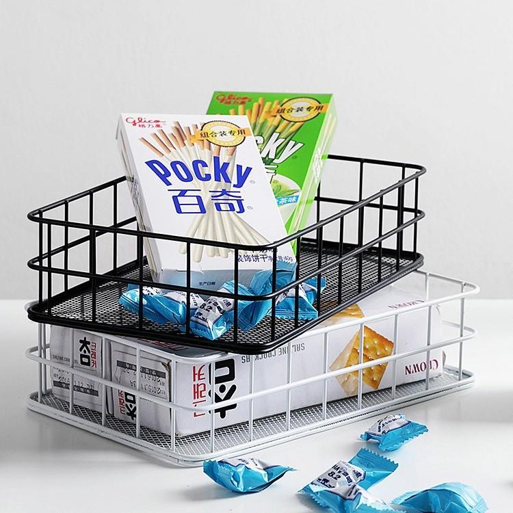 IJzeren Make-up Organizer Mand Met Gaas Voor Badkamer En Bureau Opslag