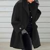 Ladies Coat Color Matching Loose Single Button Thick Warm Long Sleeve Loose Hooded Woolen Coat Female Winter Outerwear