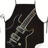 Creative Electric Guitar Printed Apron Rock Music Style Kitchen Apron Fashion Cooking Apron