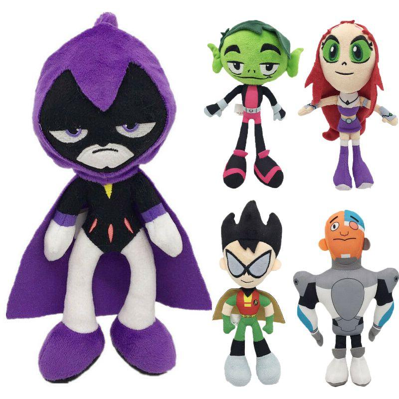 Teen Titans 10" Go Robin Cartoon Robin Cyborg Beast Boy Raven Starfire Toy Plush