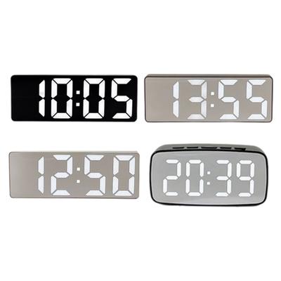LED Mirror Digital Clock With Temperature Display Large Screen Modern Design Quiet Operations For Home Office Bedroom