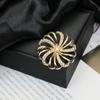 Retro Flower Pearl & Diamond Alloy Brooch Pin