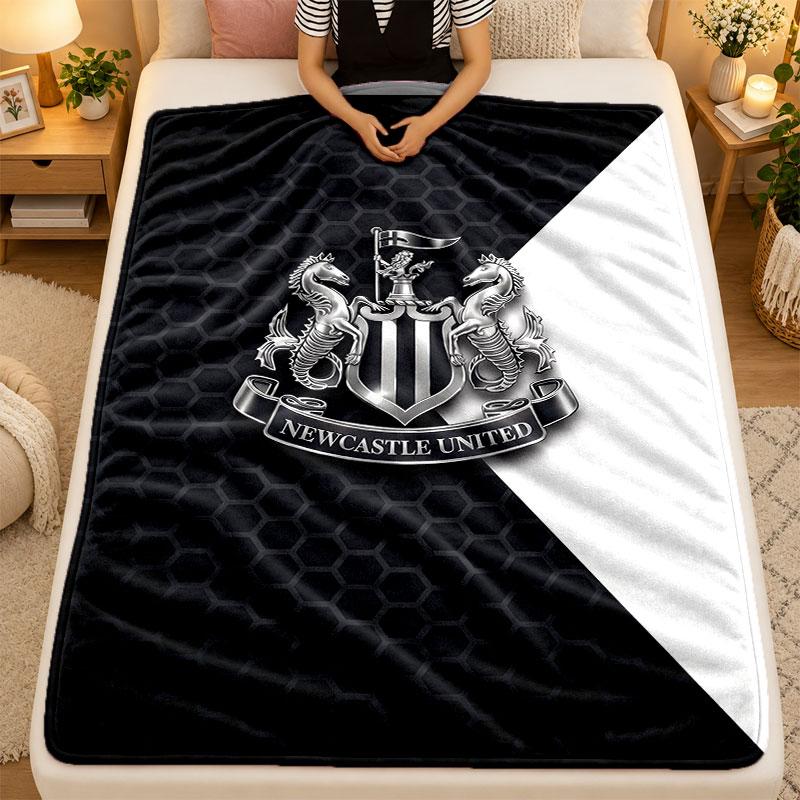 Coperta di Flanella Newcastle United Calcio Calda Morbida Plaid per Uso Interno Divano Letto Soggiorno