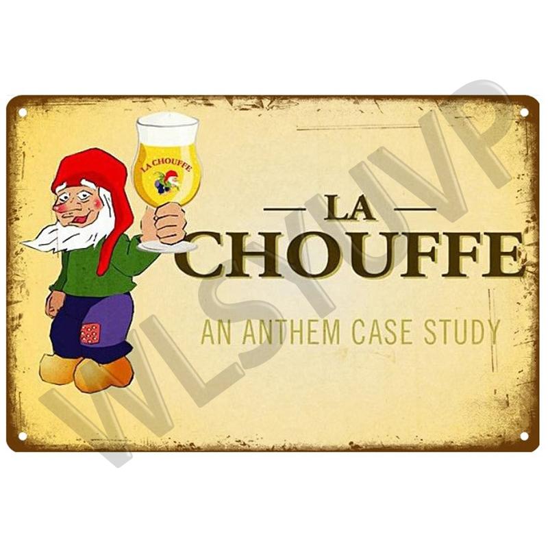 Hertog Jan Retro La Chouffe Metallskilt Blikkskilt Whisky Belgia Øl Plakett Metall Veggdekor Vintage Dekor Plakater Skilt Man Cave