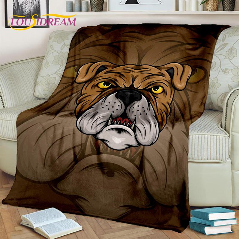 Cartoon French Pit Bull Dog Pet 3D Blanket,Soft Throw Blanket for Home Bedroom Bed Sofa Picnic Travel Office Cover Blanket Kids