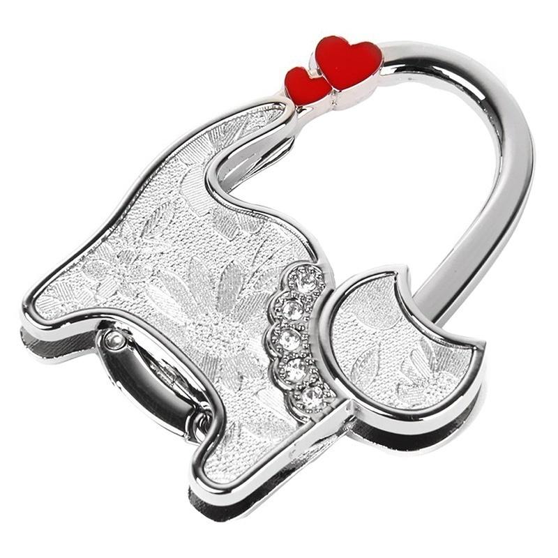 Foldable Table Cat Purse Rhinestone Hanger Hangbag Hook Holder Gifts