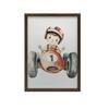 Boy In a Racing Car Poster Boy In a Racing Car Poster, 50X70 Cm, Frameless, Premium Canvas On Stretcher