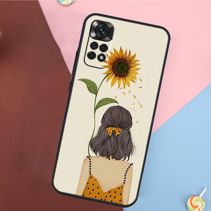 Beauty Yellow Sunflower Cover For Xiaomi Redmi Note 13 Pro 14 12 11 9 10 9S 10S 11S 12S Redmi 10C 12C 13C 14C Case