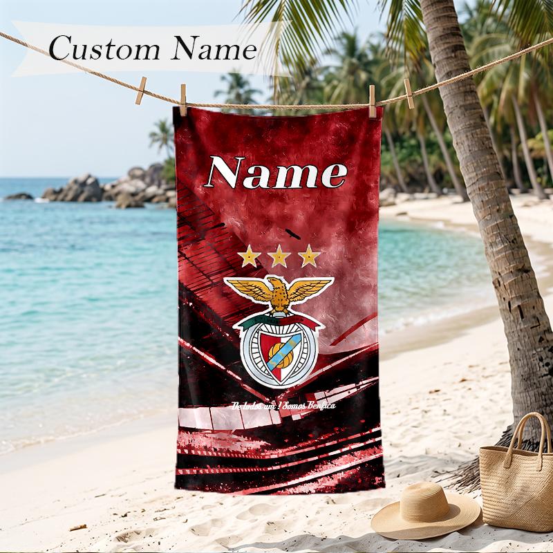 Sport Lisboa e Benfica Custom Name Printed Beach Towel Personalized Soft Towel For Swimming Beach Travel