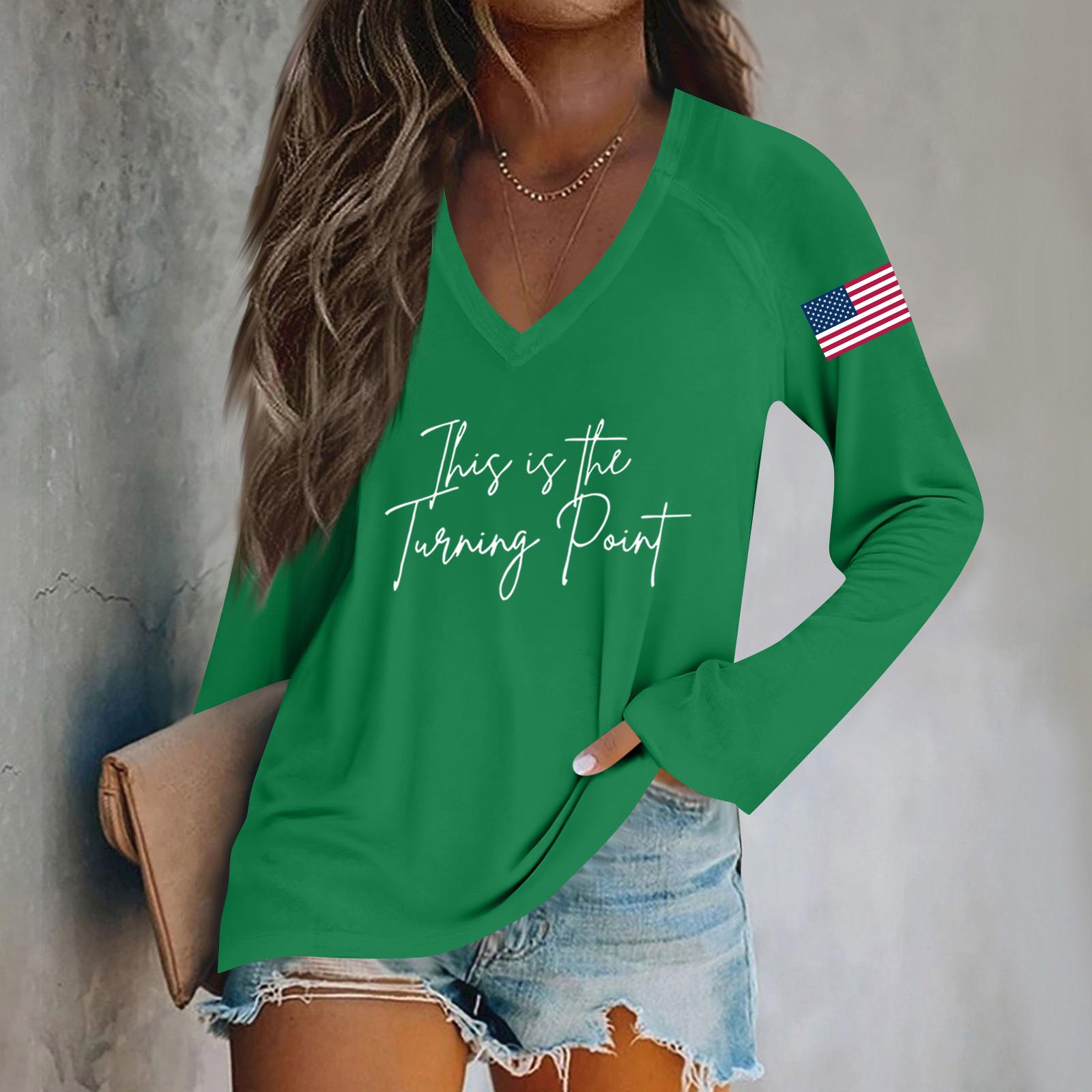 

Женская мода повседневная хэллоуинская принтованная блузка с длинным рукавом и V-образным вырезом XL