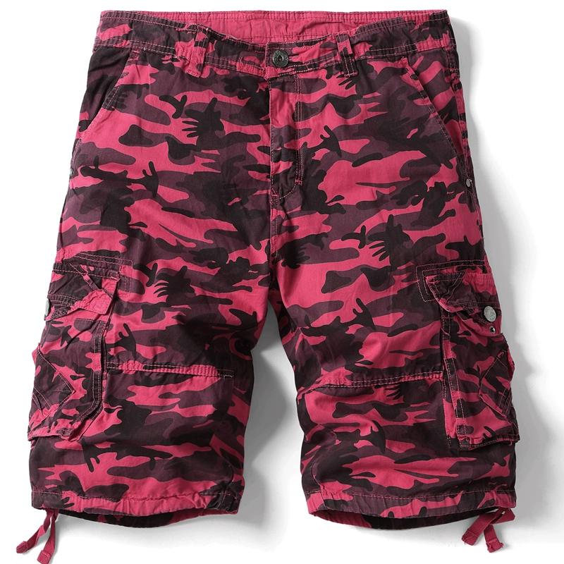 Mens Cargo Shorts Cotton Relaxed Fit Camouflage Camo Cargo Short