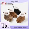 2025 Winter Toddler Girls' Velvet Snow Boots - Warm Cotton Princess Shoes