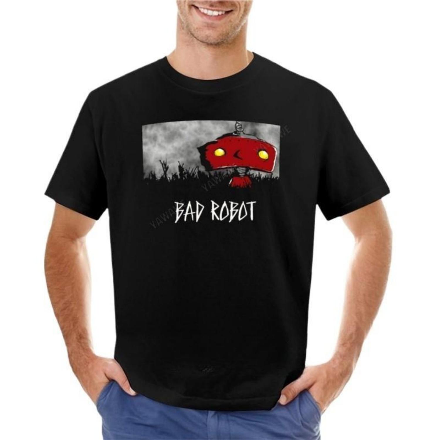 

Футболка Bad Robot З коротким рукавом Футболка з коротким рукавом Сорочки з коротким рукавом Графічні футболки Чоловіча футболка Графічна Чоловіча з круглим вирізом Футболка XXXXXL чорний