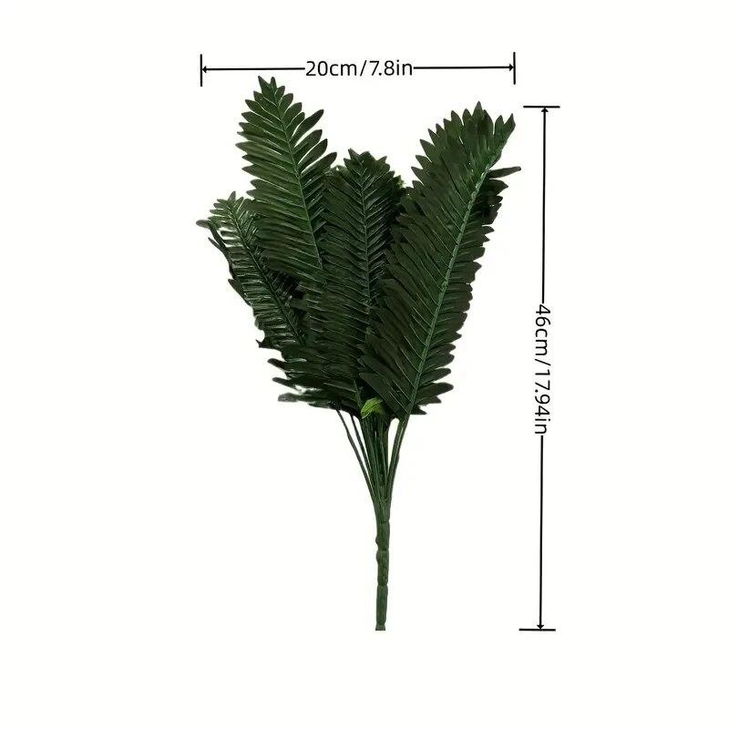 1pc,Artificial Plant, 18 Head Of Lron Leaves, Simulated Silk Cloth GreenPlanting, Iron Tree Leaves,Loose Tail, Palm Leaf Plant W