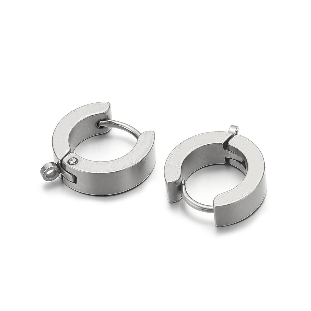 

10pcs Stainless Steel Huggie Hoop Earring Hooks Clips Ear Post for DIY Jewelry Punk Hiphop Earrings Making Supplies Accessories