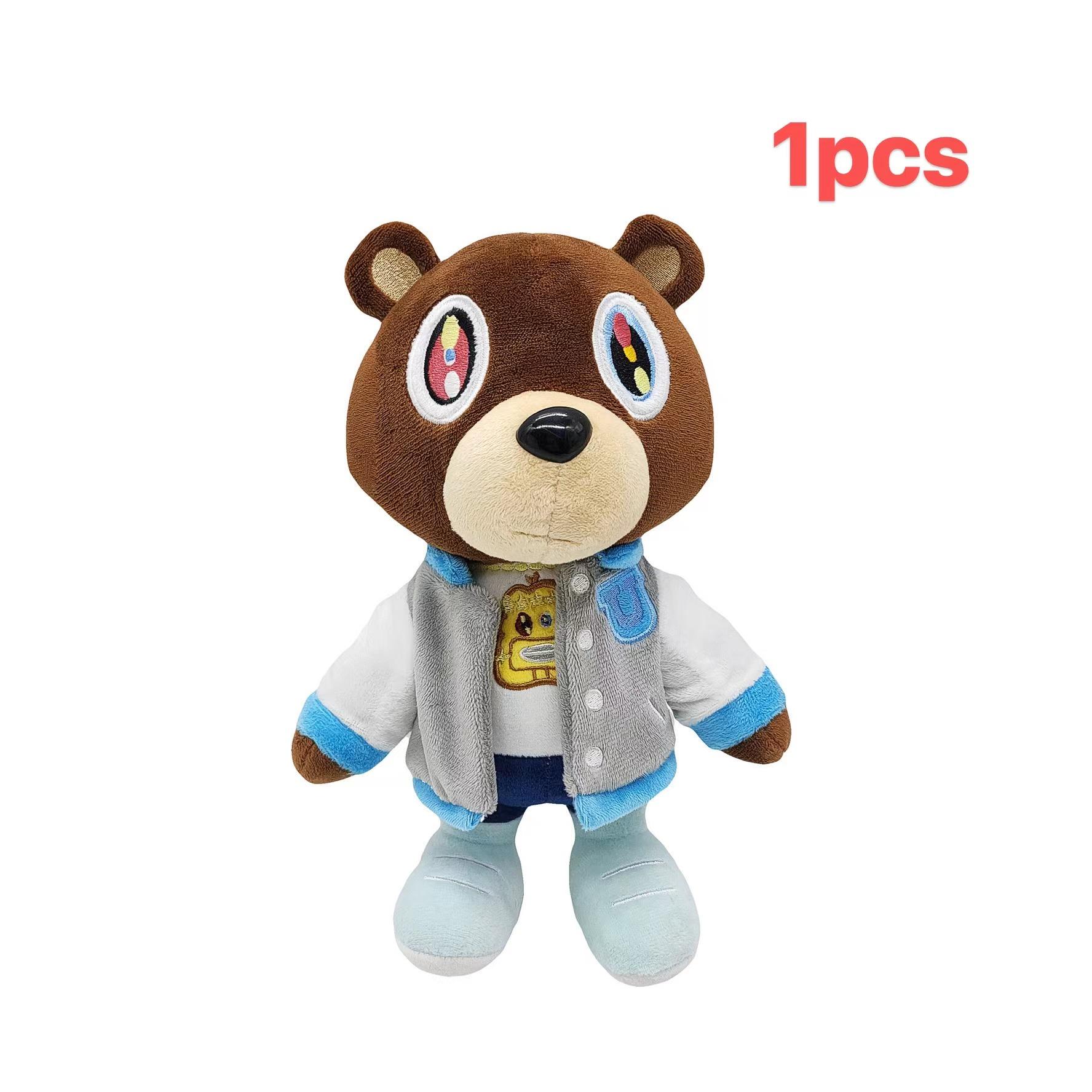 

New Kawaii Kanye Dropout Bear Teddy Bear Plush Toys Kanye West Graduation Soft Stuffed Home Room Decor Birthday Gift 1/4pcs 26cm