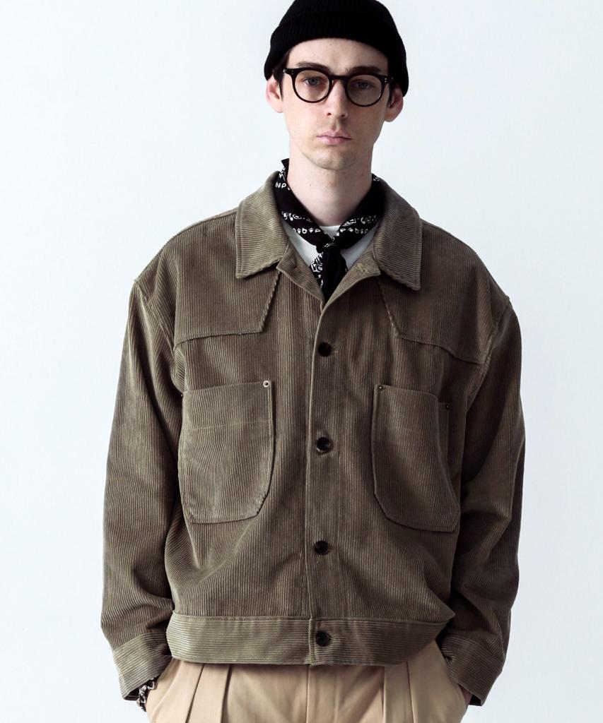 Stage Name Western Corduroy Oversized Trucker Jacket_Dust Brown