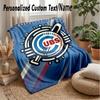 Chicago Cubs Custom Flannel Throw Blanket Print Your Name Text Soft Warm Blanket Holiday Present