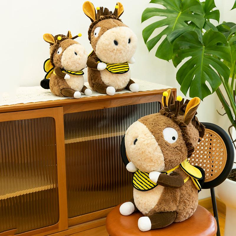 Creative Bee Donkey Plush Toy - Children's Companion Pillow