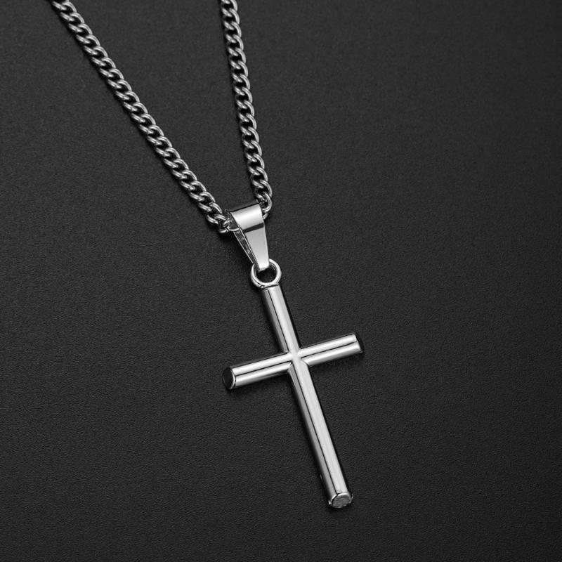 Elegant Crosses Necklace Charm Sturdy Alloy Pendant Comfort Fits with Adjustable Length Chain for Everyday Wear