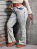 High-Waisted Flare Jeans - Washed Denim Streetwear in Plus Sizes