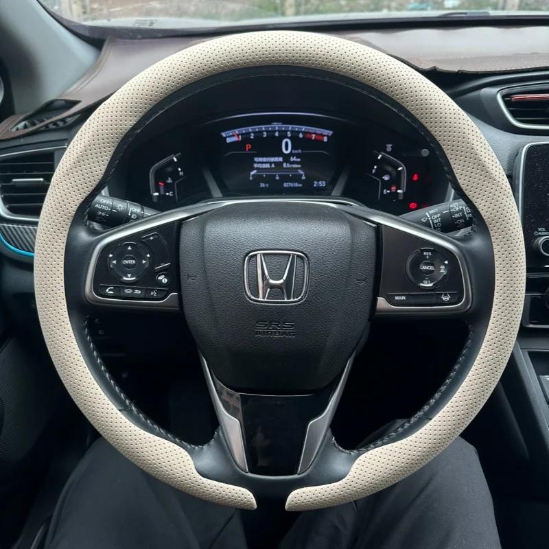 For Honda TYPE R Accord Civic HRV CRV CITY Jazz Pilot Odyssey Spirior FIT Ultra Thin 8D Nappa Leather Car Steering Wheel Cover