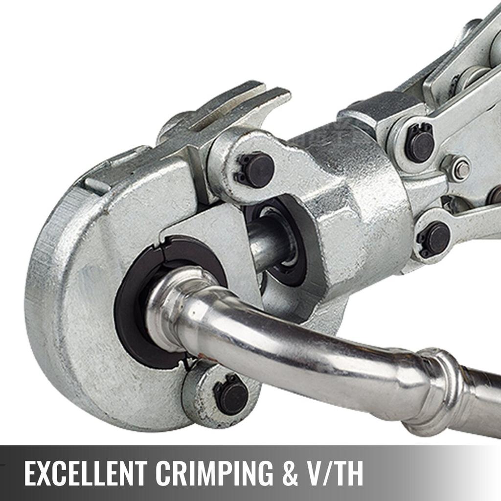 6T Hydraulic Crimping Tool V12-28mm TH16-32mm Press Pliers, V-shaped/TH-Shaped Pipe Crimping Pliers, Jaws 360° Head Hand-Held Press Pliers PE-X