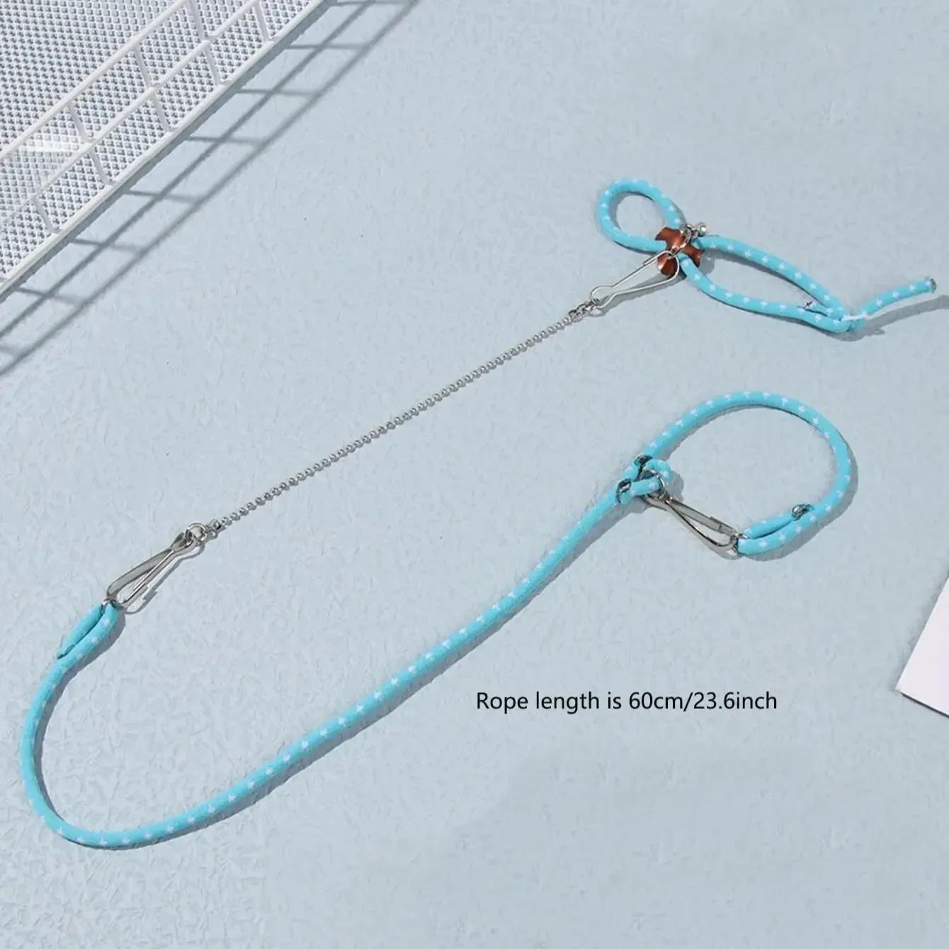 1PC Small Pet Harness And Leash Set for Hamsters Mice And Squirrels - Secure Comfortable Vest Pet Accessories синий