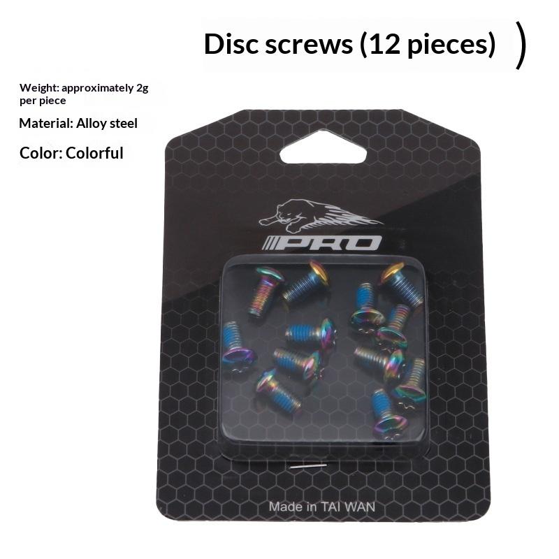 12Pcs Bicycle Disc Brake Rotor T25 Red/Blue/Green/Purple/Gold/Plating Screws Steel Alloy For Road Bike 6-Bolt Plate