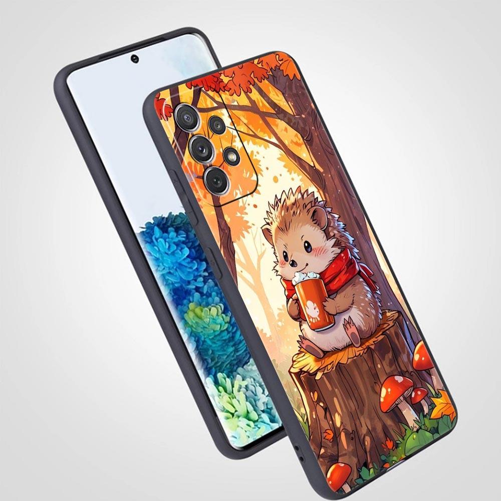 Hedgehog Design Phone Case For Samsung Galaxy A17 A07 A55 A35 A25 A15 A05 A33 5G A31 A23 A21s A13 A11 A41 A73 A53 A51 A71 Cover