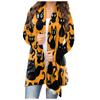 Fashion Women's Halloween  Cat  Print Long Sleeve Cardigan Jacket