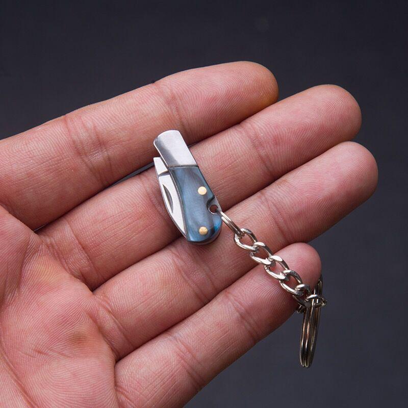 Mini Knife Keychain Survival Stainless Steel Multifunctional Folding Practical High-hardness Portable Tool Accessories