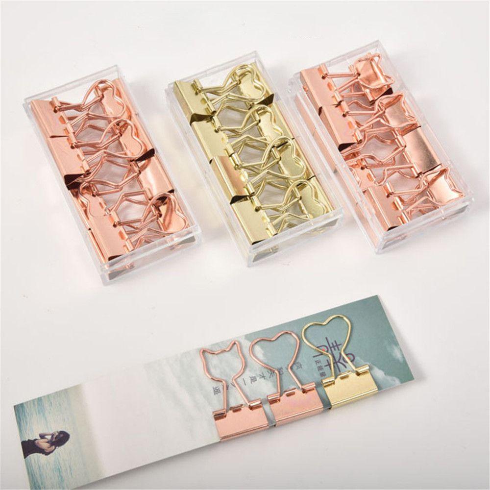 10pcs File Stationery Book Mini Binder Clips Metal Paper Clip Office Supplies