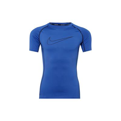 Logo Print Training Breathable Short Sleeve Fitness Shirt Men Tops Dark-Blue DD1993-480
