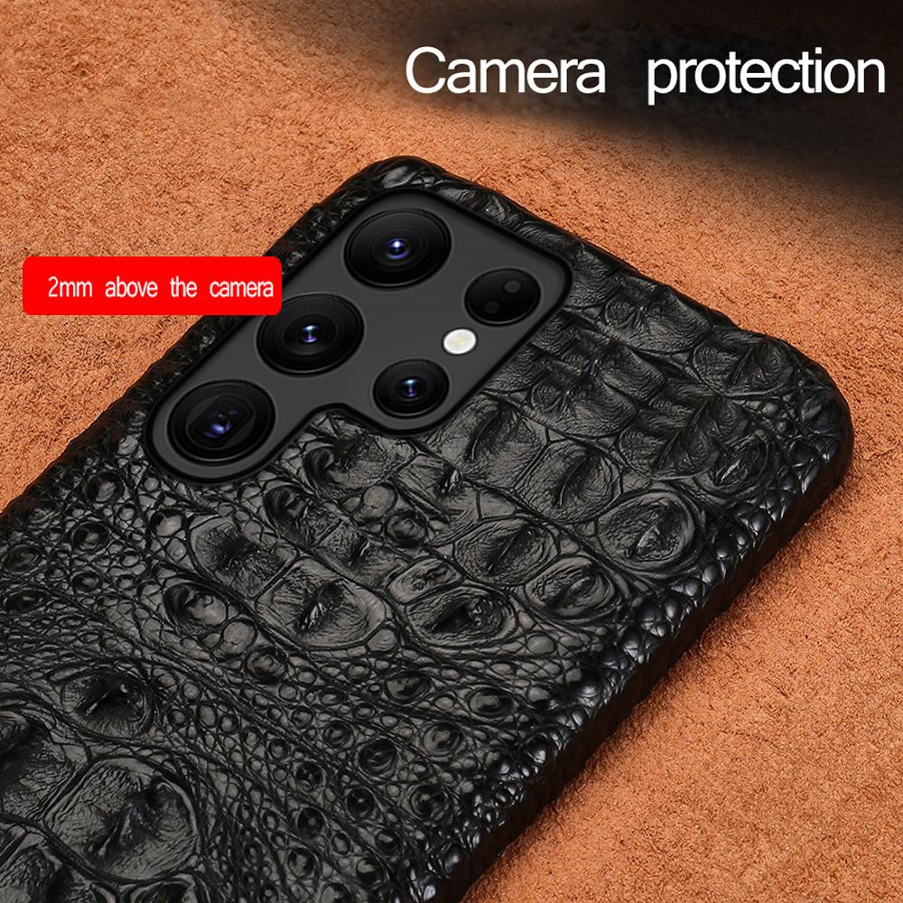 100% Genuine Crocodile Leather Phone Case for Samsung Galaxy S25 S22 S21 S24 Ultra S23 Plus S25Ultra A55 5G Luxury Back Cover