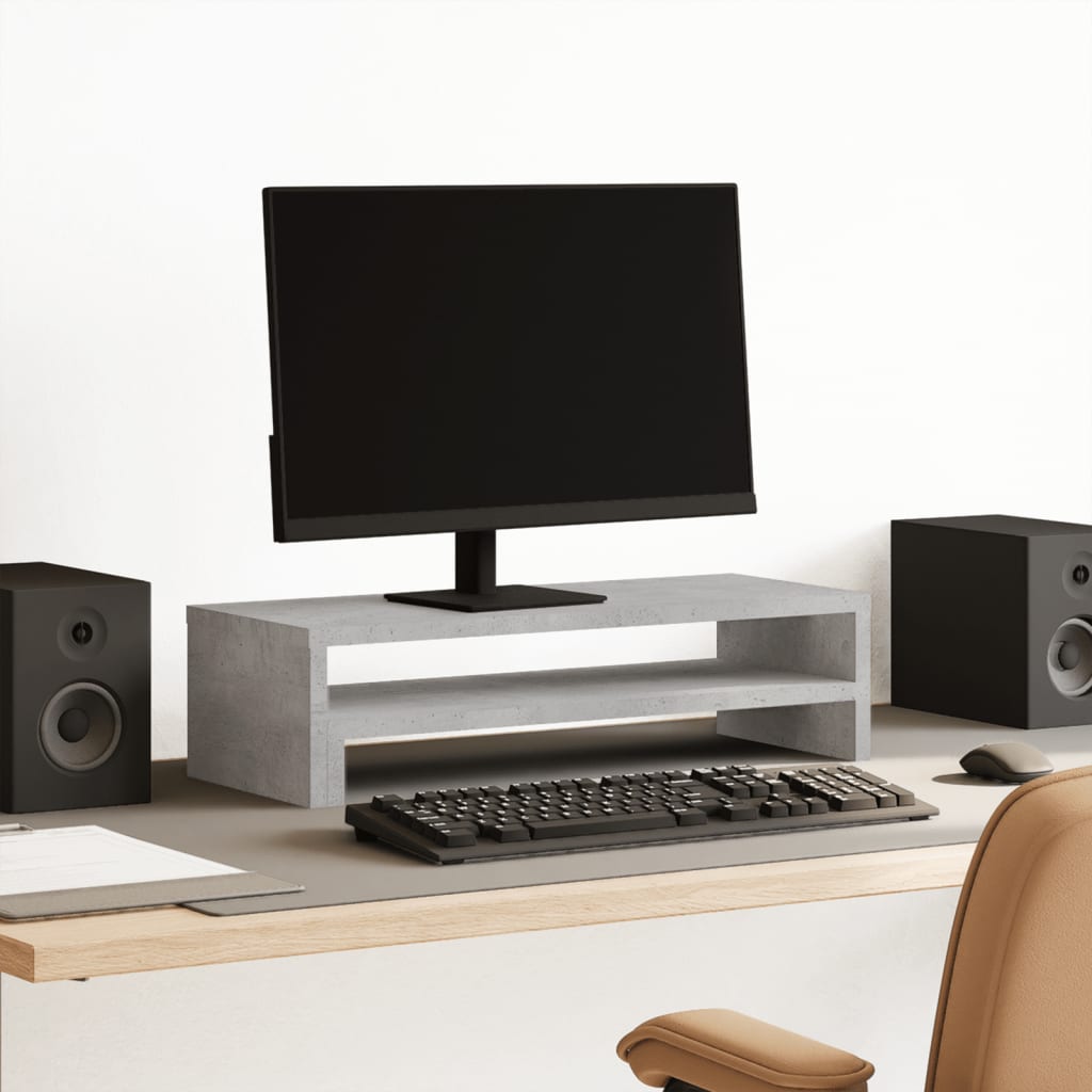Monitor Stand Concrete Gray 54 x 22 x 15 cm Particleboard