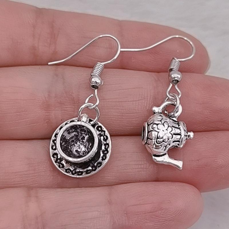 

Серьги в виде чашки чая, чайник, странное чаепитие, очаровательные винтажные забавные серьги