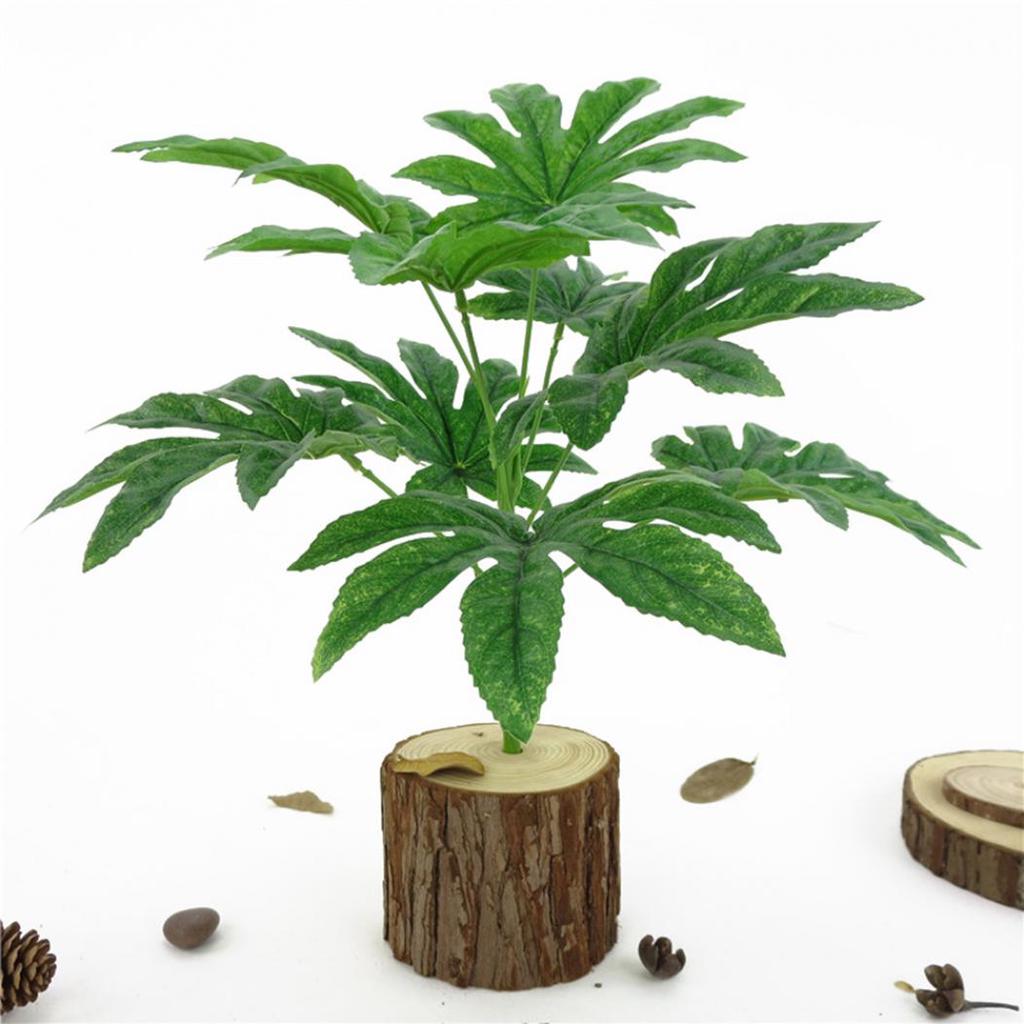 Yousheng Home Decor 9 Leaves/1Pc Artificial Green Plant