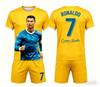 Sommer Neue Mode Ronaldo #7 Fußballtrikot Sport Training Spiel Kurzarm T-Shirt und Shorts Set Locker Familie Kinder T-Shirts