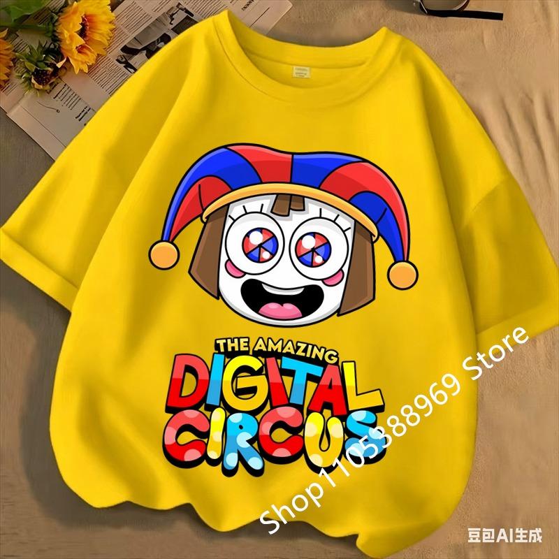 2026 Cute Pomni T-Shirts Children The Amazing Digital Circus Short Sleeve Casual Fashion Printed Boys Girls Tops Spring Summer