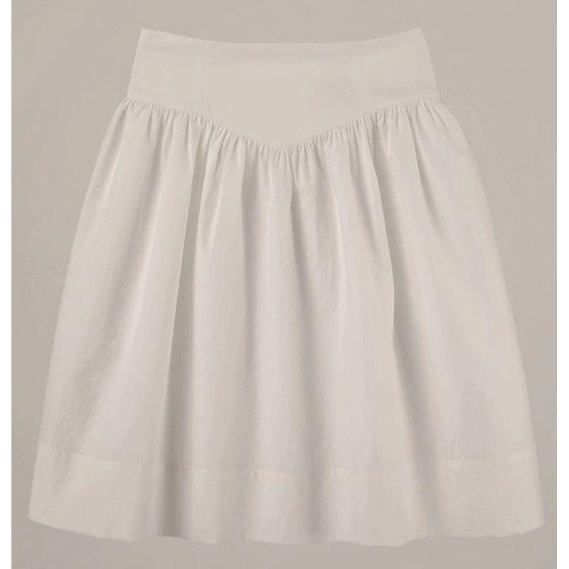 

Age-Reducing Oni South Korea Retro Solid Color Skirt Bud White S