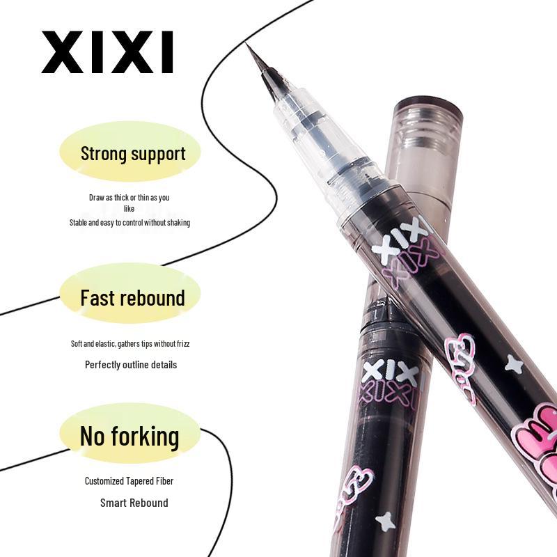 Xixi Flower Rim Light Auto-Retractable Black Eyeliner - Smooth, Easy to Use, Natural Look, Perfect for Students.