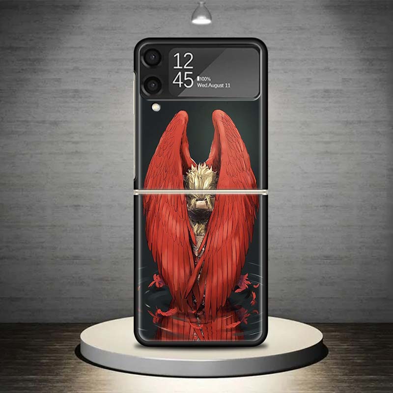 Hawks MHA My Hero A-Academy Phone Case For Samsung Galaxy Z Flip 7 6 5 4 3 5G Shockproof Cover Z Flip7 Flip6 ZFlip5 Flip3 Flip4