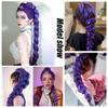 Perruques Rumi Princess Kpop Hunters Violettes à Longue Queue de Cheval de 80 cm Accessoire Prop de Cosplay d'Halloween