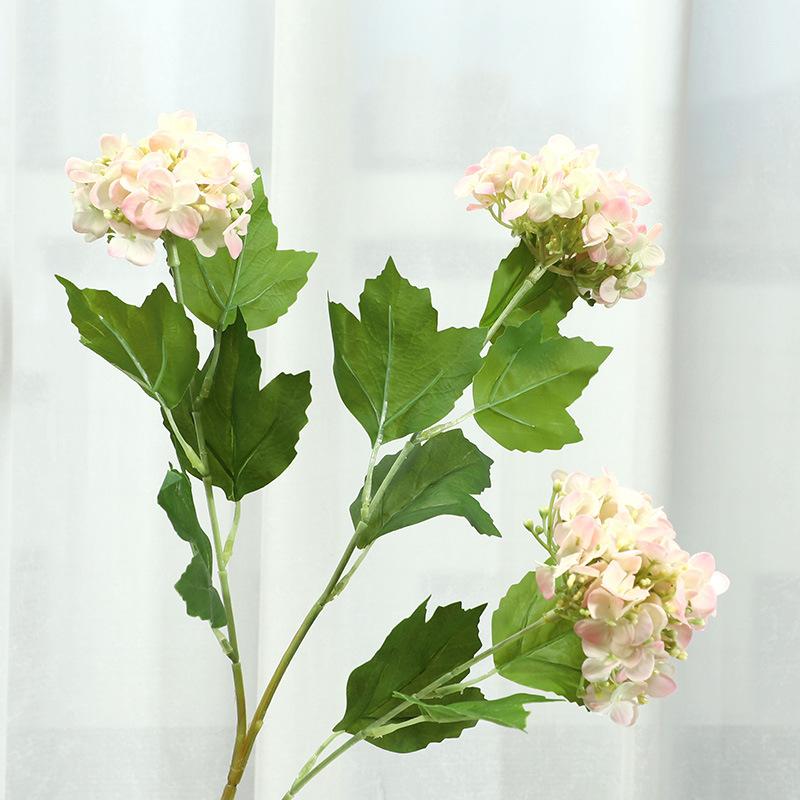 Wood hydrangea artificial flower hotel window home living room dining table decoration fake flower